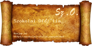 Szokolai Ofélia névjegykártya