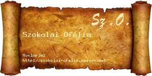 Szokolai Ofélia névjegykártya